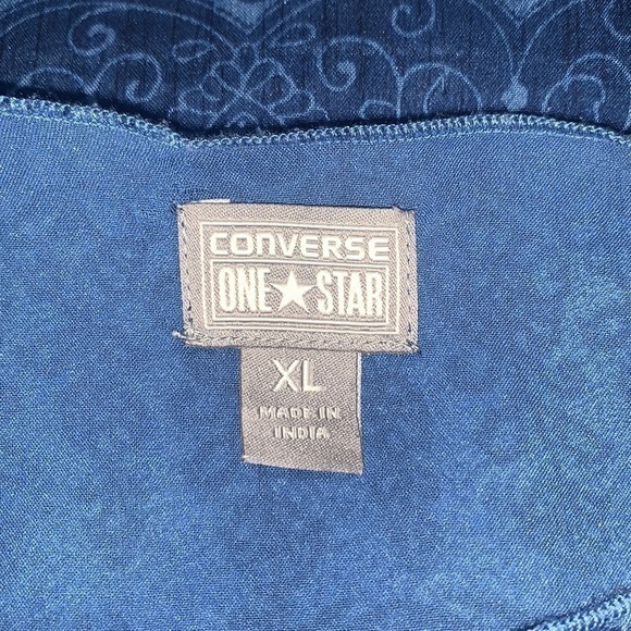 CONVERSE Women’s Blue Paisley Flowing Tie Tank Top Blouse XL - Picture 6 of 14